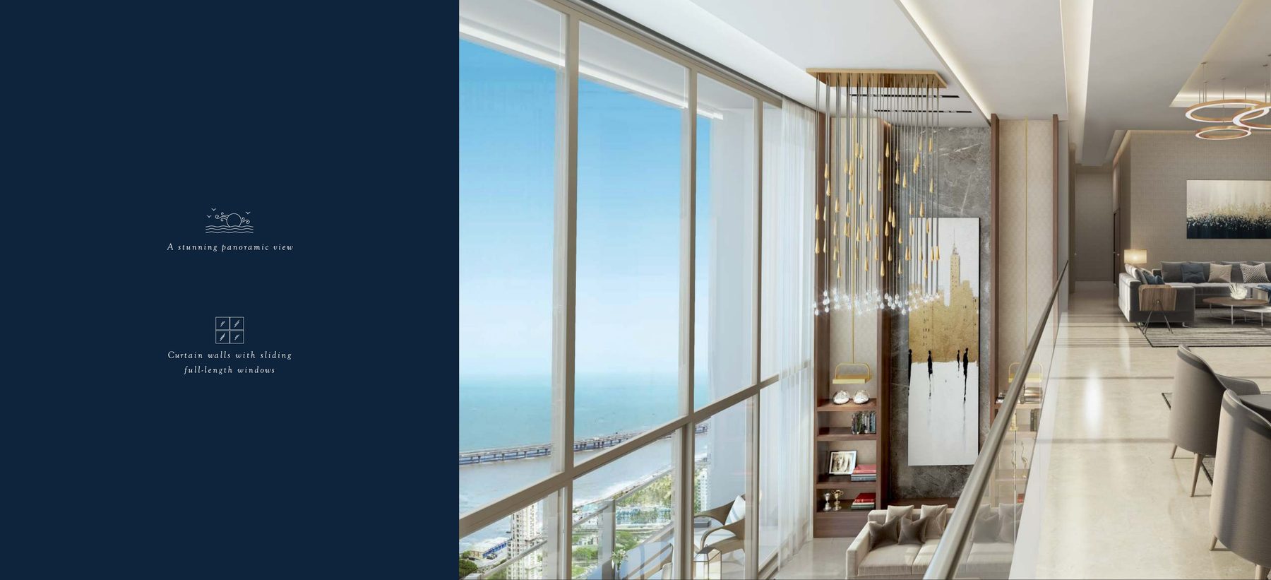 Interior with sea view, artist's impression